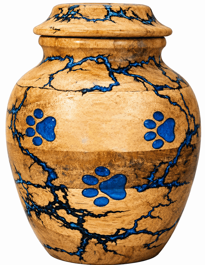 Cremation Urn with paw laser Engraving